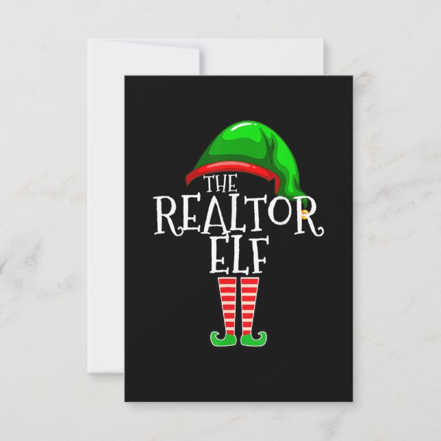 Tarjeta De Agradecimiento Grupo Realtor Elf Navidades familiares coincidente (Anverso)