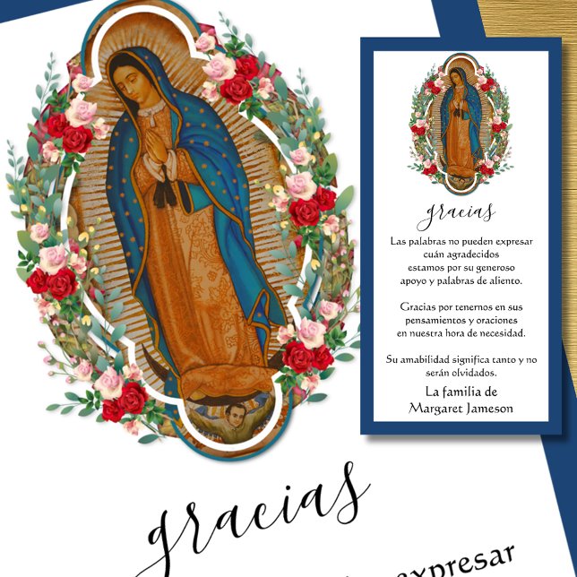 Tarjeta De Agradecimiento Guadalupe Virgen María Condolencia Funeral Español (Subido por el creador)