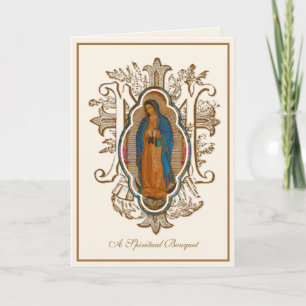 Tarjeta De Agradecimiento Guadalupe Virgin Mary Catholic Spiritual Bouquet 