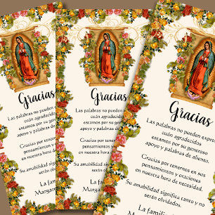 Tarjeta De Agradecimiento Guadalupe Virgin Mary Funeral Condolence Spanish
