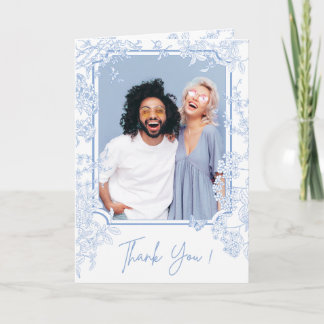 Tarjeta De Agradecimiento Guardar fecha de boda Blue Chinoiserie Toile de Jo