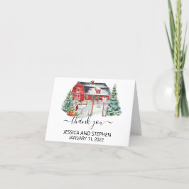 Tarjeta De Agradecimiento Guardar la fecha Boda de Navidades de Winter Barn