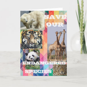 Tarjeta De Agradecimiento Guardar Nuestra Especie En Peligro De Peligro Dobl