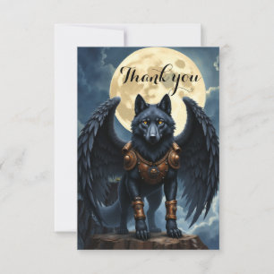 Tarjeta De Agradecimiento Guardián de la Luna – El Lobo de Ala Negra.