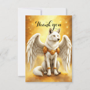 Tarjeta De Agradecimiento Guardián del Amanecer – El Lobo Alado Blanco.