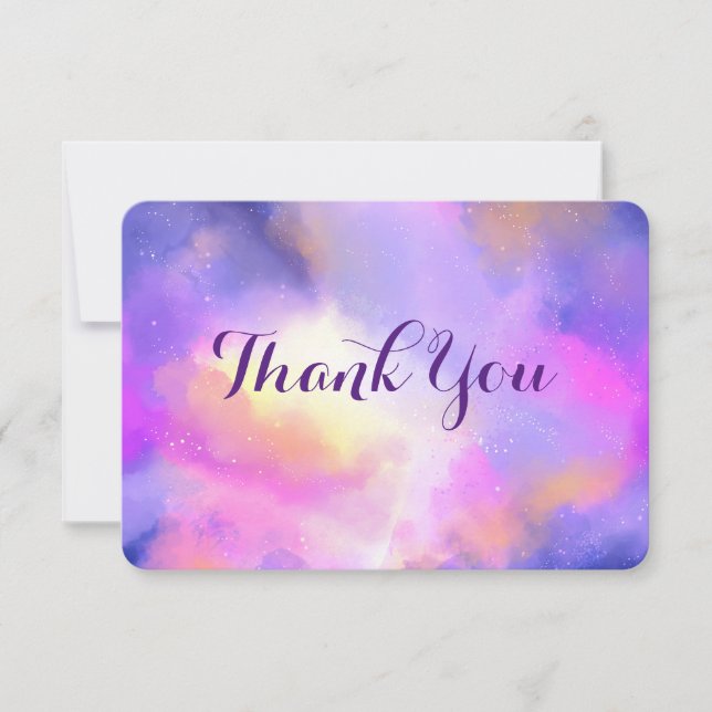 Tarjeta De Agradecimiento Guay Abstract Watercolor Space Design (Anverso)
