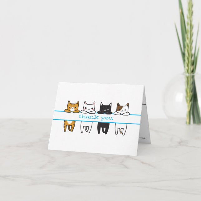 Tarjeta De Agradecimiento Guay ahorcando gatos en cualquier ocasión gracias  (Anverso)