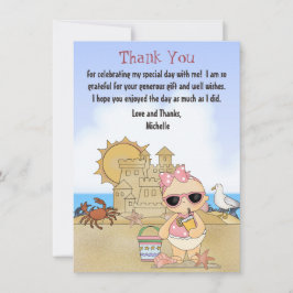 Tarjeta De Agradecimiento Guay Beach Baby Sandcastle Chicas Baby Shower Flat