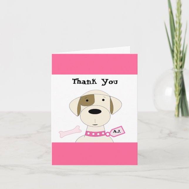 Tarjeta De Agradecimiento Guay Cartog Dog Gracias (Anverso)