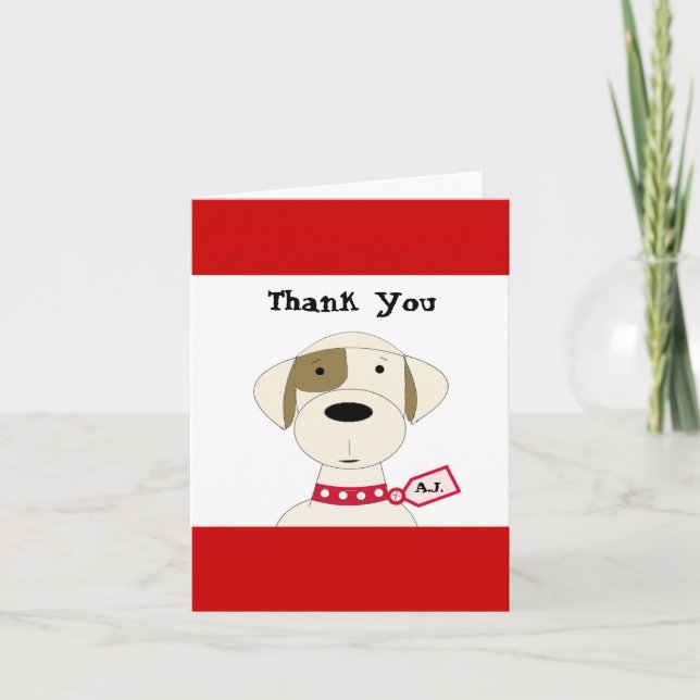 Tarjeta De Agradecimiento Guay Cartog Dog Gracias (Anverso)