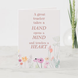 Tarjeta De Agradecimiento Guay Floral Pink Teachate Cita que te queremos