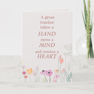 Tarjeta De Agradecimiento Guay Floral Pink Teachate Cita que te queremos