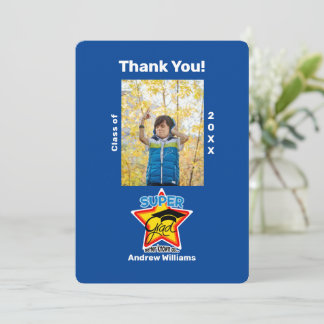 Tarjeta De Agradecimiento Guay Graduation Super Grad Editable