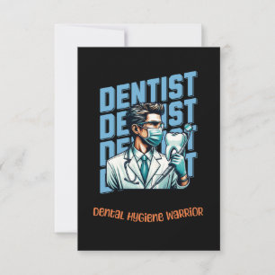 Tarjeta De Agradecimiento Guerrero de higiene dental