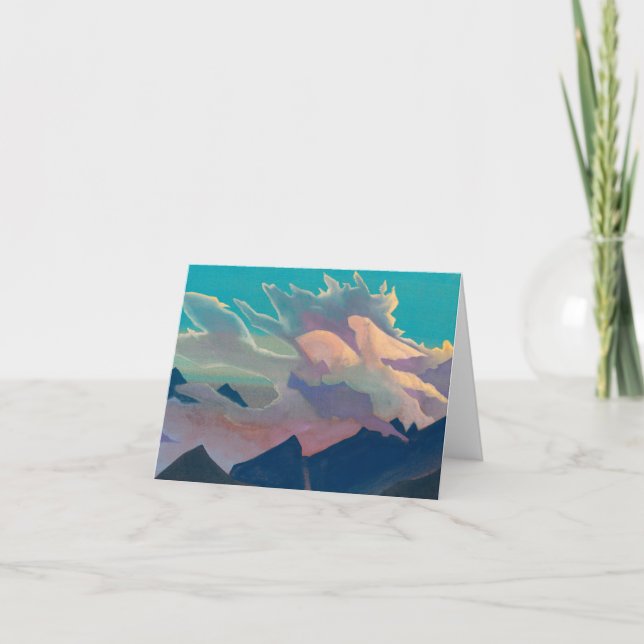 Tarjeta De Agradecimiento Guerrero de la luz por Nicholas Roerich (Anverso)