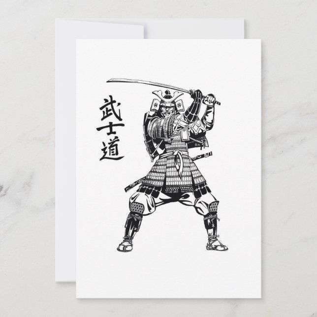 Tarjeta De Agradecimiento Guerrero de Samurai (Anverso)