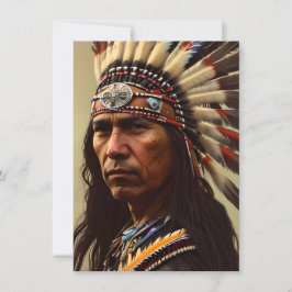 Tarjeta De Agradecimiento Guerrero nativo americano indio