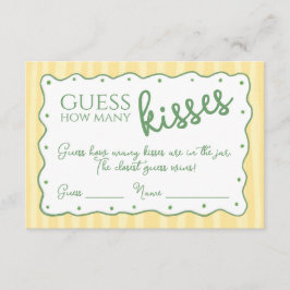 Tarjeta De Agradecimiento Guess How Many Kisses Game Yellow Green Card