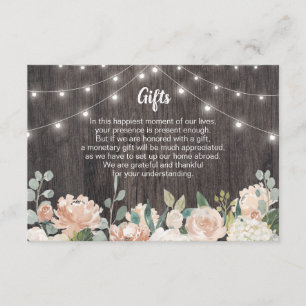Tarjeta De Agradecimiento Guía de regalo de Boda de Rustic Bohemian String L