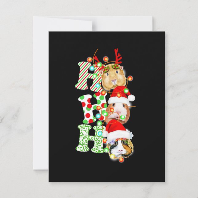 Tarjeta De Agradecimiento Guinea Pig Christmas (Anverso)