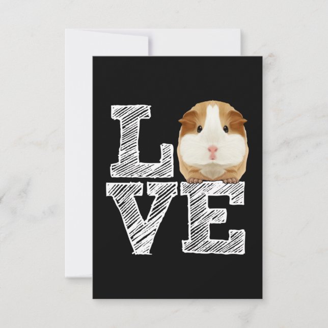 Tarjeta De Agradecimiento Guinea Pig Love Rodent Wheek (Anverso)