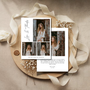Tarjeta De Agradecimiento Guión Amor y Gracias 4 Foto Despedida de Soltera