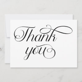 Tarjeta De Agradecimiento Guión Blanco Negro Minimalista