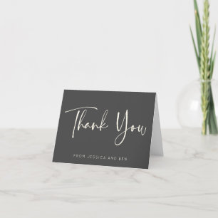 Tarjeta De Agradecimiento Guión blanco y negro minimalista personalizado