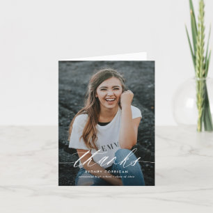 Tarjeta De Agradecimiento Guión caligráfico Dos Graduación de fotografía dob