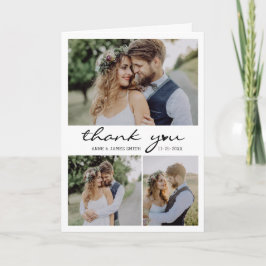 Tarjeta De Agradecimiento Guión católico retro 4 Boda de Collage de fotos
