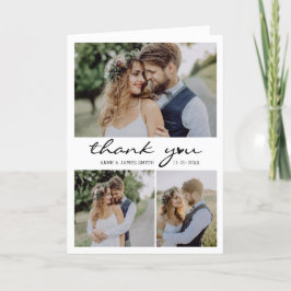 Tarjeta De Agradecimiento Guión católico retro 4 Boda de Collage de fotos