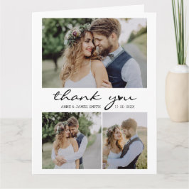 Tarjeta De Agradecimiento Guión católico retro 4 Boda de Collage de fotos