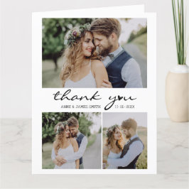 Tarjeta De Agradecimiento Guión católico retro 4 Boda de Collage de fotos