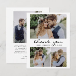 Tarjeta De Agradecimiento Guión católico retro 4 Boda de Collage de fotos