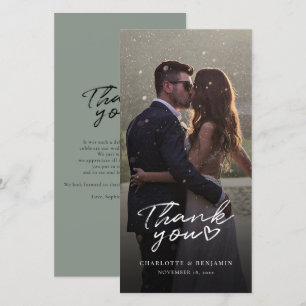 Tarjeta De Agradecimiento Guión de Boda de fotografías de corte