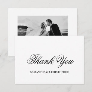 Tarjeta De Agradecimiento Guión de boda simple y elegante