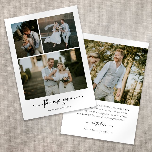 Tarjeta De Agradecimiento Guión de caligrafía 4 Boda fotográfico (Subido por el creador)