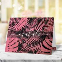 Guión de caligrafía de hojas tropicales de palma d