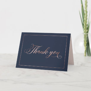 Tarjeta De Agradecimiento Guión de caligrafía de Relieve metalizado dorado a