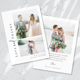 Tarjeta De Agradecimiento Guión de caligrafía romántica Boda fotográfico múl