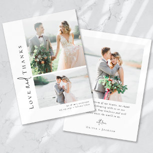 Tarjeta De Agradecimiento Guión de caligrafía romántica Boda fotográfico múl