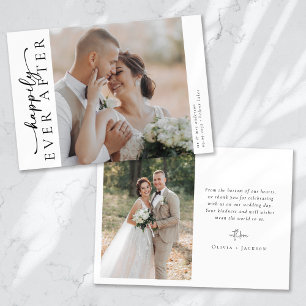 Tarjeta De Agradecimiento Guión de caligrafía romántica Boda fotográfico múl