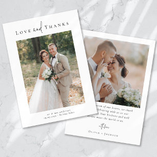 Tarjeta De Agradecimiento Guión de caligrafía romántica Boda fotográfico múl
