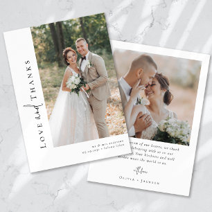 Tarjeta De Agradecimiento Guión de caligrafía romántica Boda fotográfico múl