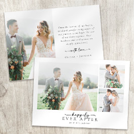 Tarjeta De Agradecimiento Guión de caligrafía romántica Boda fotográfico múl