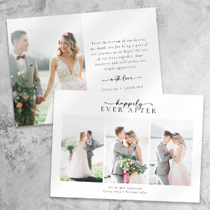 Tarjeta De Agradecimiento Guión de caligrafía romántica Boda fotográfico múl