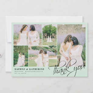 Tarjeta De Agradecimiento Guión de Collage de fotos de Boda de Mención Graci