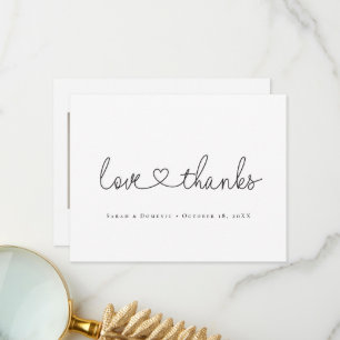 Tarjeta De Agradecimiento Guión de Corazón Mínimo Foto personalizada de Amor