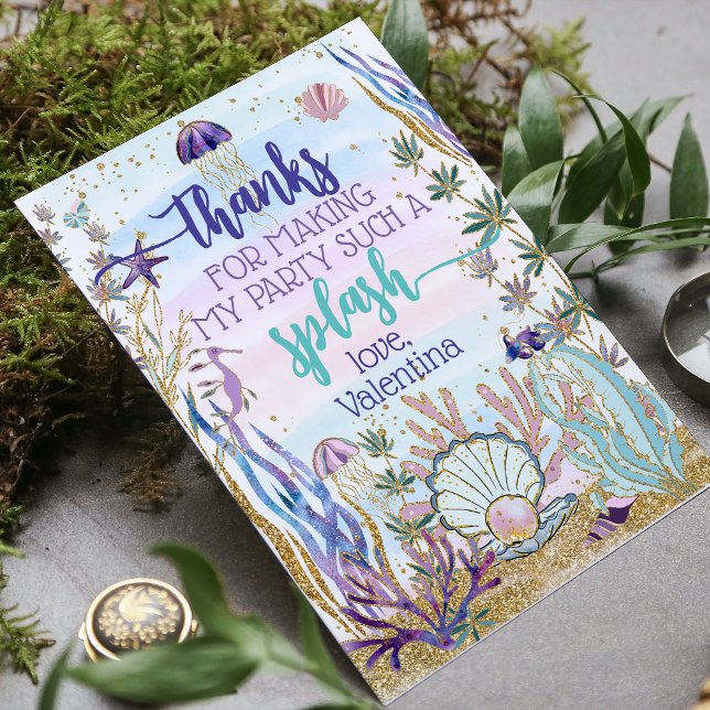 Tarjeta De Agradecimiento Guión de fiesta de cumpleaños caprichosa bajo el m (Subido por el creador)