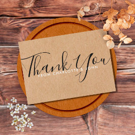 Tarjeta De Agradecimiento Guión de firma de Baby Shower de Kraft ruso